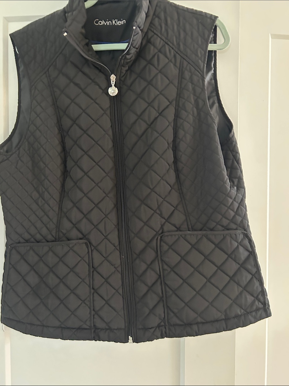 Calvin Klein Black Quilted Vest with Front Pockets